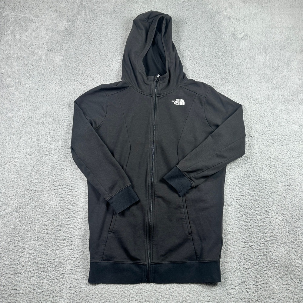 The North‎ Face Full Zip Hoodie Womens Medium Black Spell Out Fleece Jacket